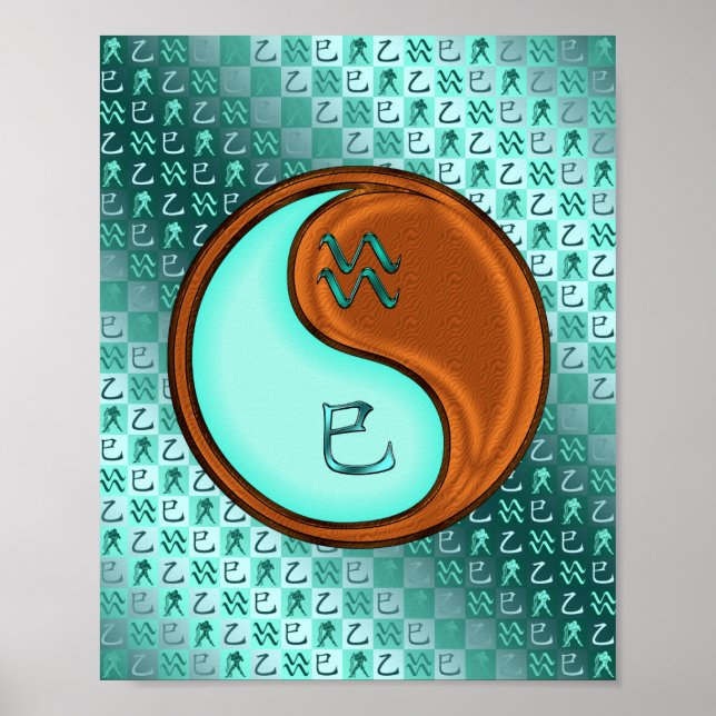 Poster Aquário e Cobra de madeira (Frente)