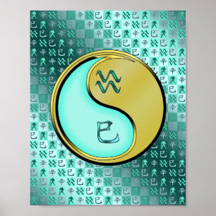 Poster Aquário e Cobra de metal