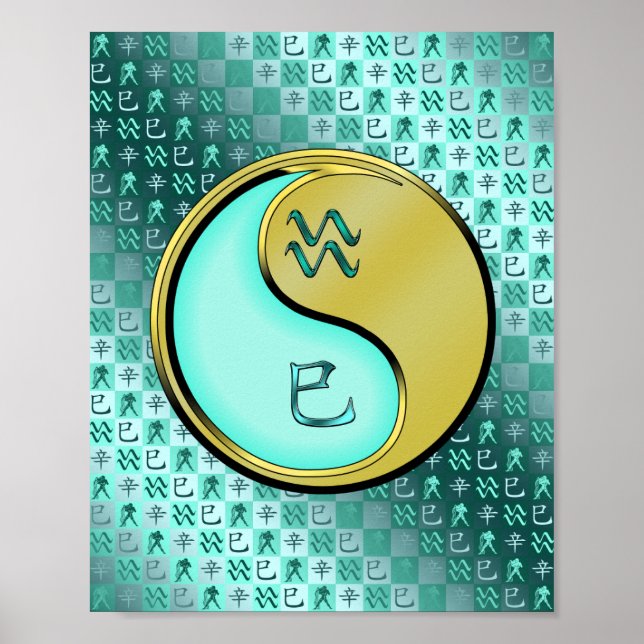 Poster Aquário e Cobra de metal (Frente)