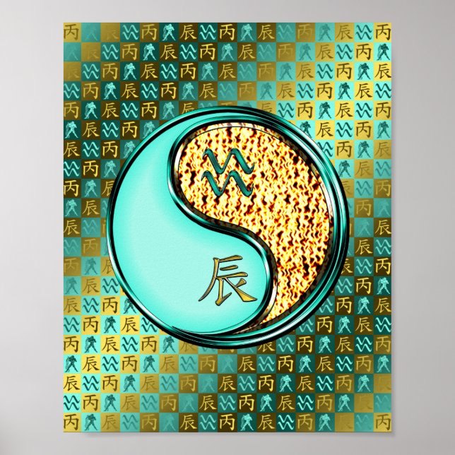 Poster Aquário e Dragão de Fogo (Frente)