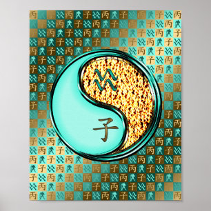 Poster Aquário e Rato de Fogo