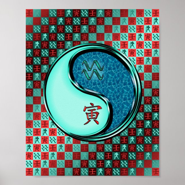 Poster Aquário e Tigre de Água (Frente)