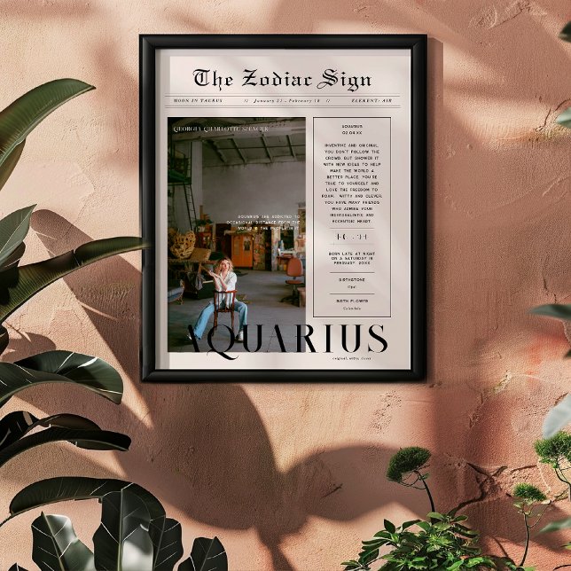 Poster Aquário | Jornal de Fotografia da Astrologia Zodía (Criador carregado)