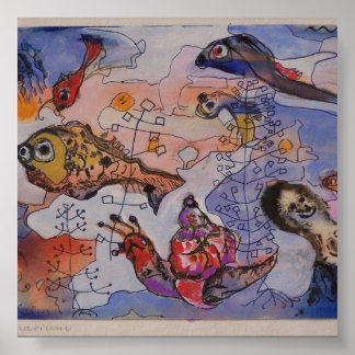Póster Aquário Margret Hofheinz-Döring Aquarell 1960