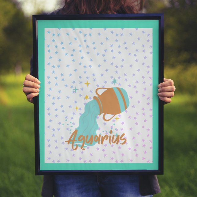 Poster Aquário Moderno Bearer de Água Zodiac (Criador carregado)