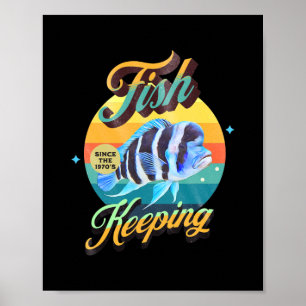 Poster Aquário Peixe que Mantém Frontosa Cichlid 1970