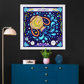 Poster Aquário: "Visão Inovadora" Zodiac