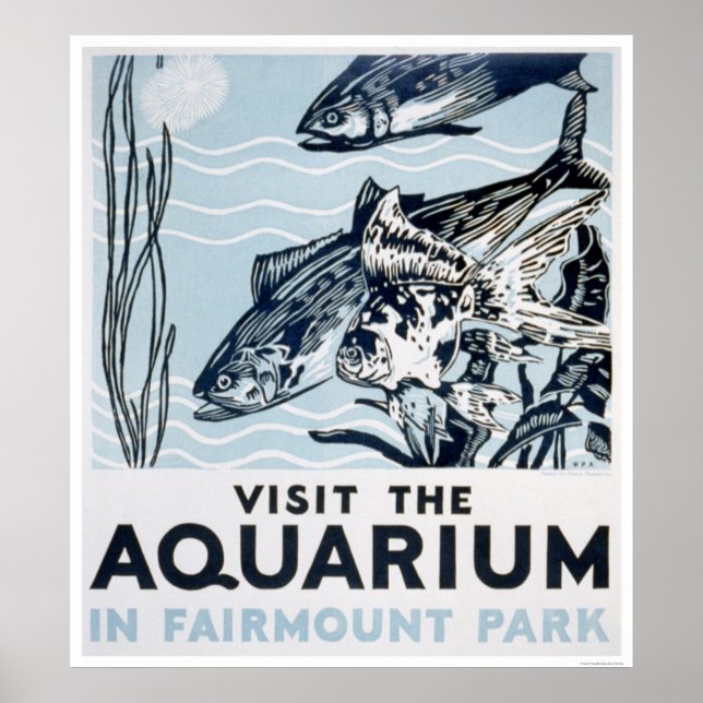 Póster Aquarium Phildadelphia 1937 WPA (Frente)