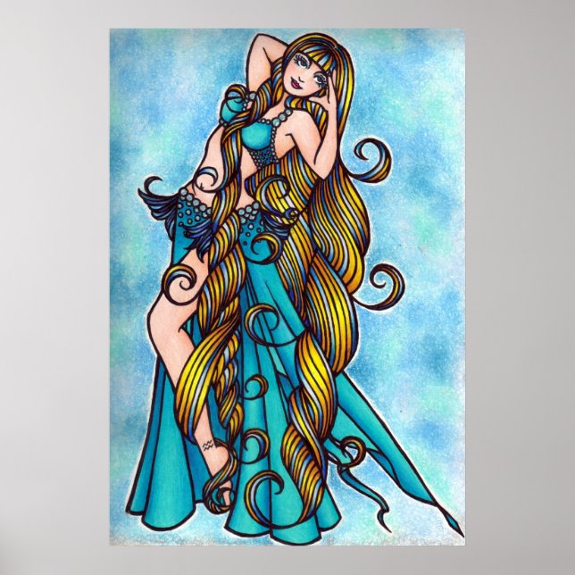 Poster Aquarius Belly Dancer Arte Original (Frente)