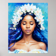 Aquarius Black Girl Zodiac Art