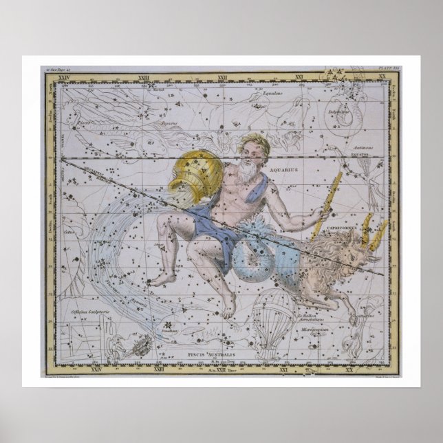 Poster Aquarius e Capricórnio, de "A Celestial Atlas", (Frente)