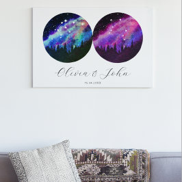 Poster Aquarius Libra Personaliza Casais Horoscópio