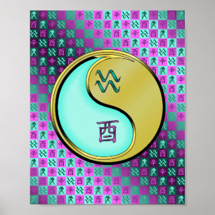 Poster Aquarius & Metal Rooster