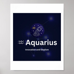 Poster Aquarius Zodiac Sinal Sticker