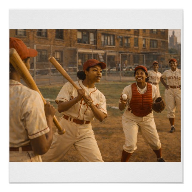 Póster Aquecimento do Jogo de Softbol (Frente)
