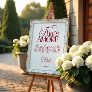 Poster Aquela é a Minha Alma Red Bridal Shower desenhado