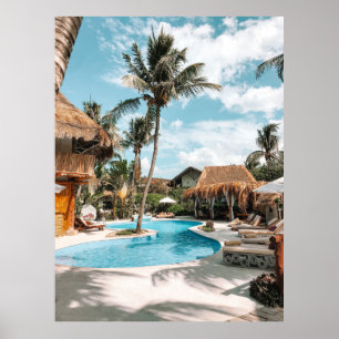 Poster Aquelas cabanas e casas na piscina durante o dia