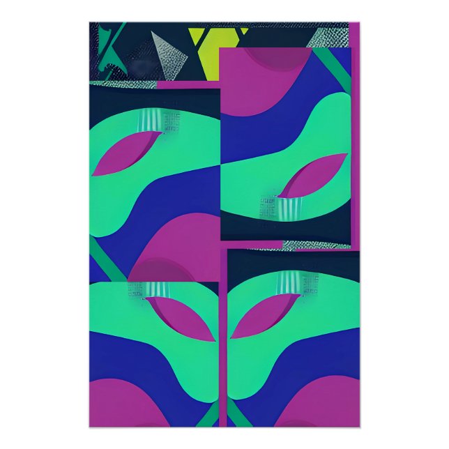 Póster Aquele novo Memphis Mascarada Wave (Frente)