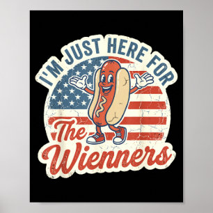 Poster Aqui está a camisa de salsichas engraçada patrióti