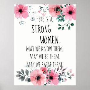 Poster Aqui está para Fortes Mulheres Citação de Water