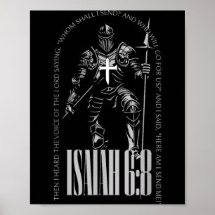 Poster Aqui Estou Enviarei Isaías 6 8 Cruzados Cavaleiros