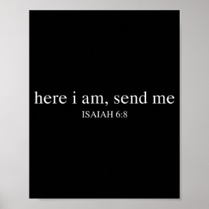 Poster Aqui Estou Envie-me, Envie-me Isaías 6-8 Cristão
