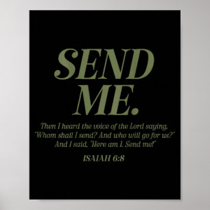 Poster Aqui Estou Eu Envie-me Isaías 6_8 Versículo da Bíb