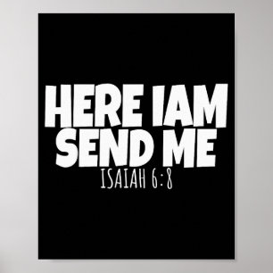 Poster Aqui Estou Eu Envie-me Versículo da Bíblia Senhor