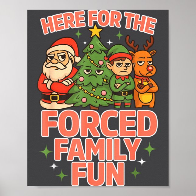Poster Aqui Para a Diversão Familiar Forçada do Natal Vea (Frente)