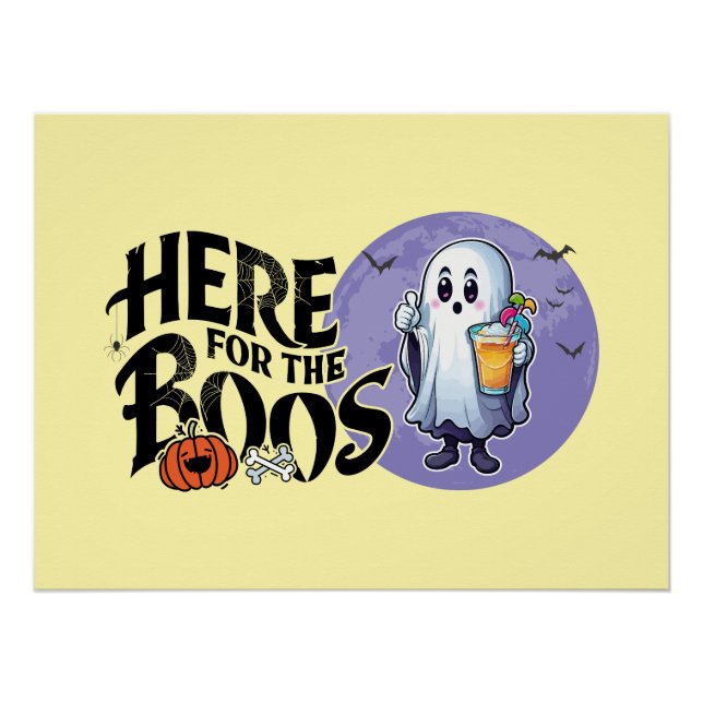 Póster Aqui para os Boos | Beba e coloque seu Spook em ci (Frente)