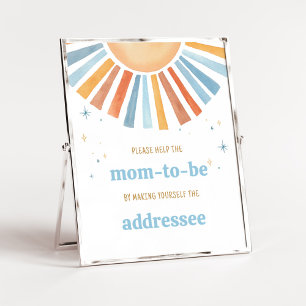Poster Aqui vem a Estação de Envelope do Chá de fraldas F