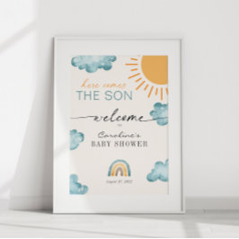 Poster Aqui Vem O Filho Chá de fraldas Sunshine Welcome
