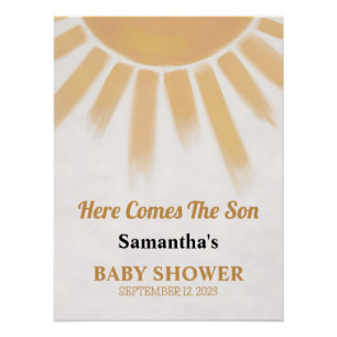 Póster Aqui Vem o Filho Chuveiro de Sol para o Bebê