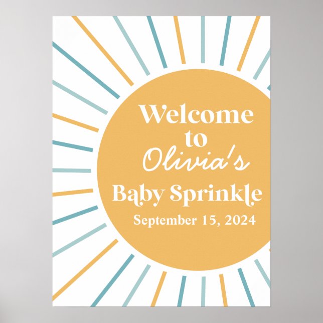 Poster Aqui Vem o Sol Boho Sunshine Baby Sprinkle (Frente)