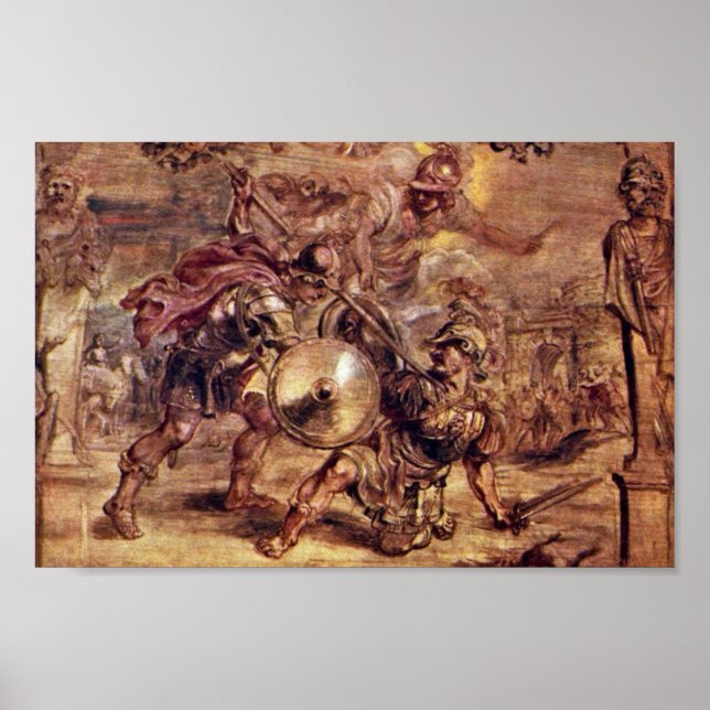 Póster Aquiles Derrotou Hector, De Peter Paul Rubens. (Frente)