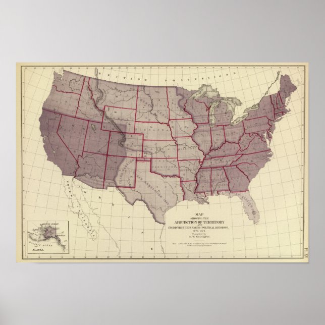 Póster Aquisição de Territórios dos EUA (Frente)