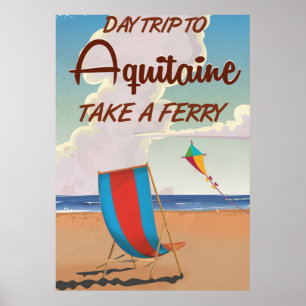 Poster Aquitaine França viagens vintage