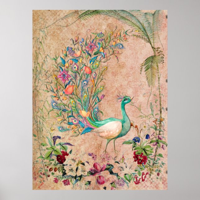 Poster *~* AR24 Vintage Victorian Peacock Art Nouveau (Frente)