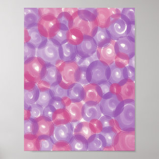Poster Ar de Bolha Cor-de-rosa Roxo Brilhante Padrão Abst