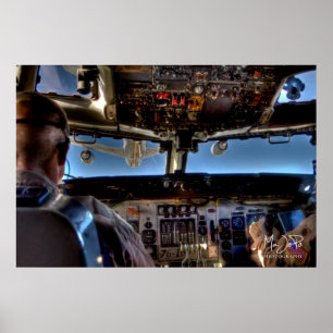 Poster Ar do AWACS E-3 que reabastece HDR