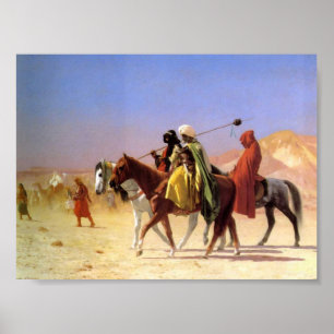 Póster Árabes atravessando o deserto por Gerome Canvas Pr