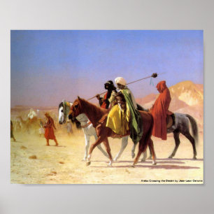 Póster Árabes que cruzam o deserto por Jean-Leon Gerome