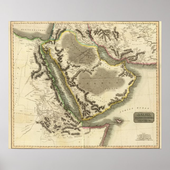 Póster Arábia, Egito, Abissínia, Mar Vermelho (Frente)