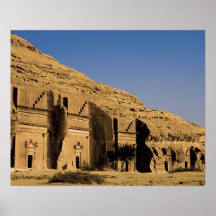 Póster Arábia Saudita, local de Madain Saleh, antiga 2