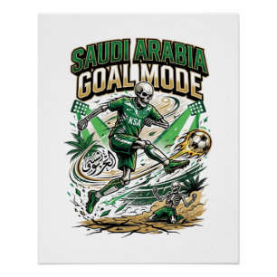Póster Arábia Saudita Modo de Gol Esqueleto Atacante Naçõ