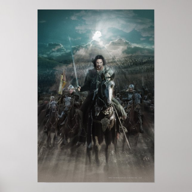 Póster Aragorn Liderando em Cavalo (Frente)