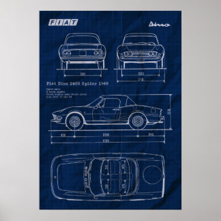 Poster aranha blueprint fiat dino 2400