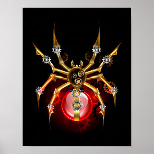 Poster Aranha-do-galo em preto