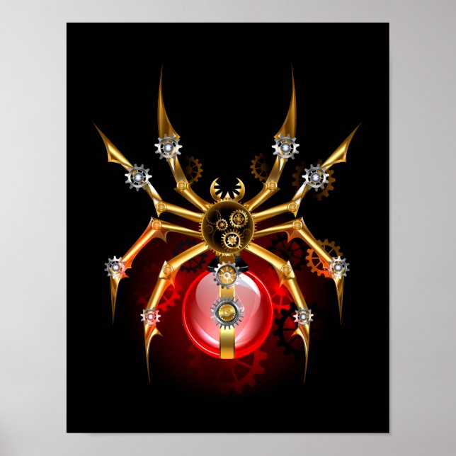 Poster Aranha-do-galo em preto (Frente)