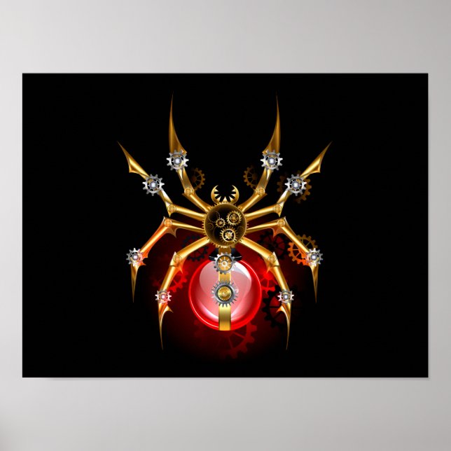 Poster Aranha-do-galo em preto (Frente)